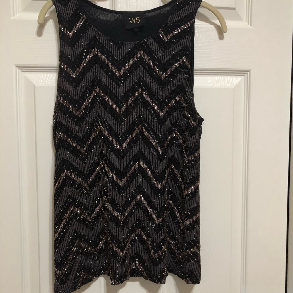 W5 Flamestitch Glitter Top